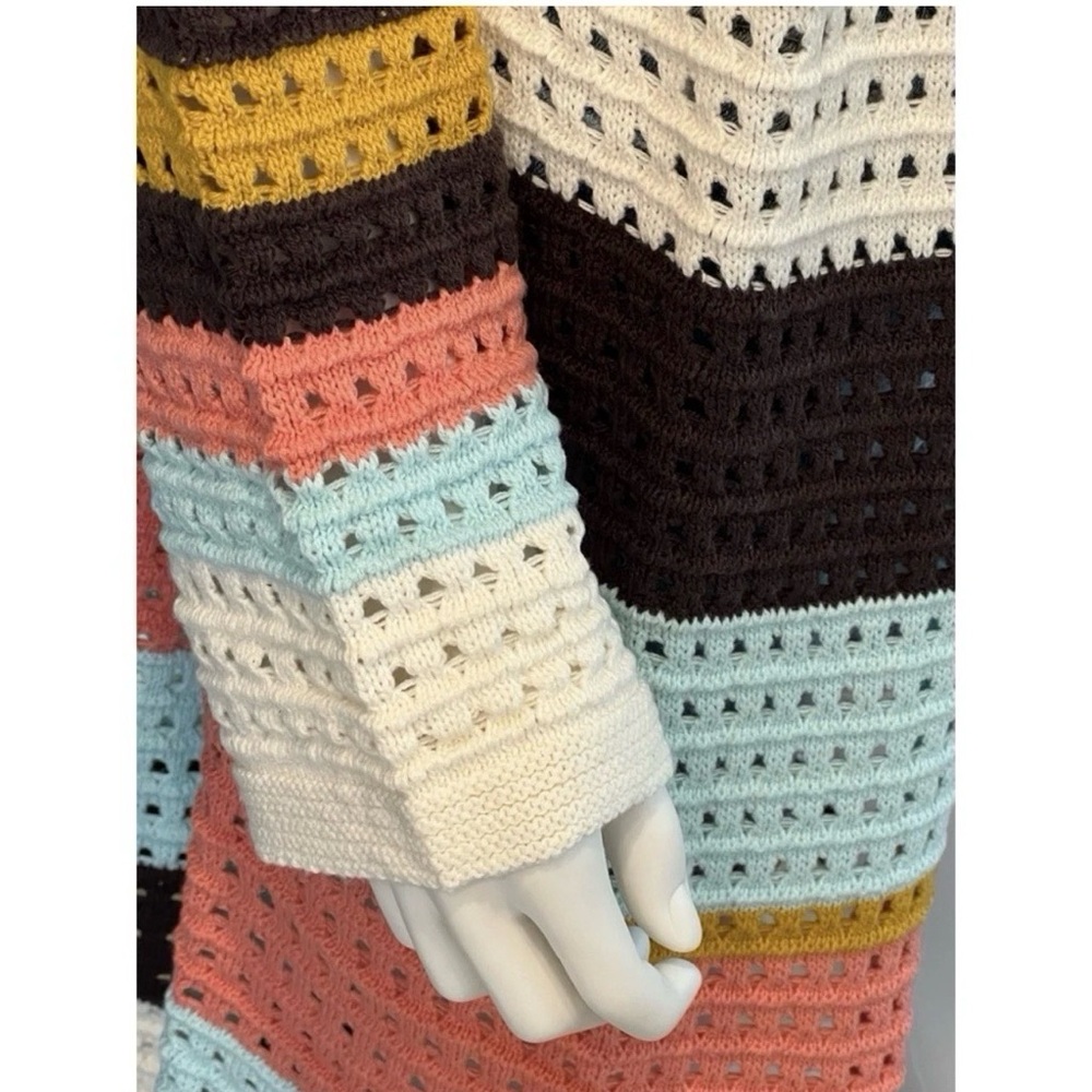 POLAGRAM open front boho vibes long cardigan M L - Picture 5 of 5
